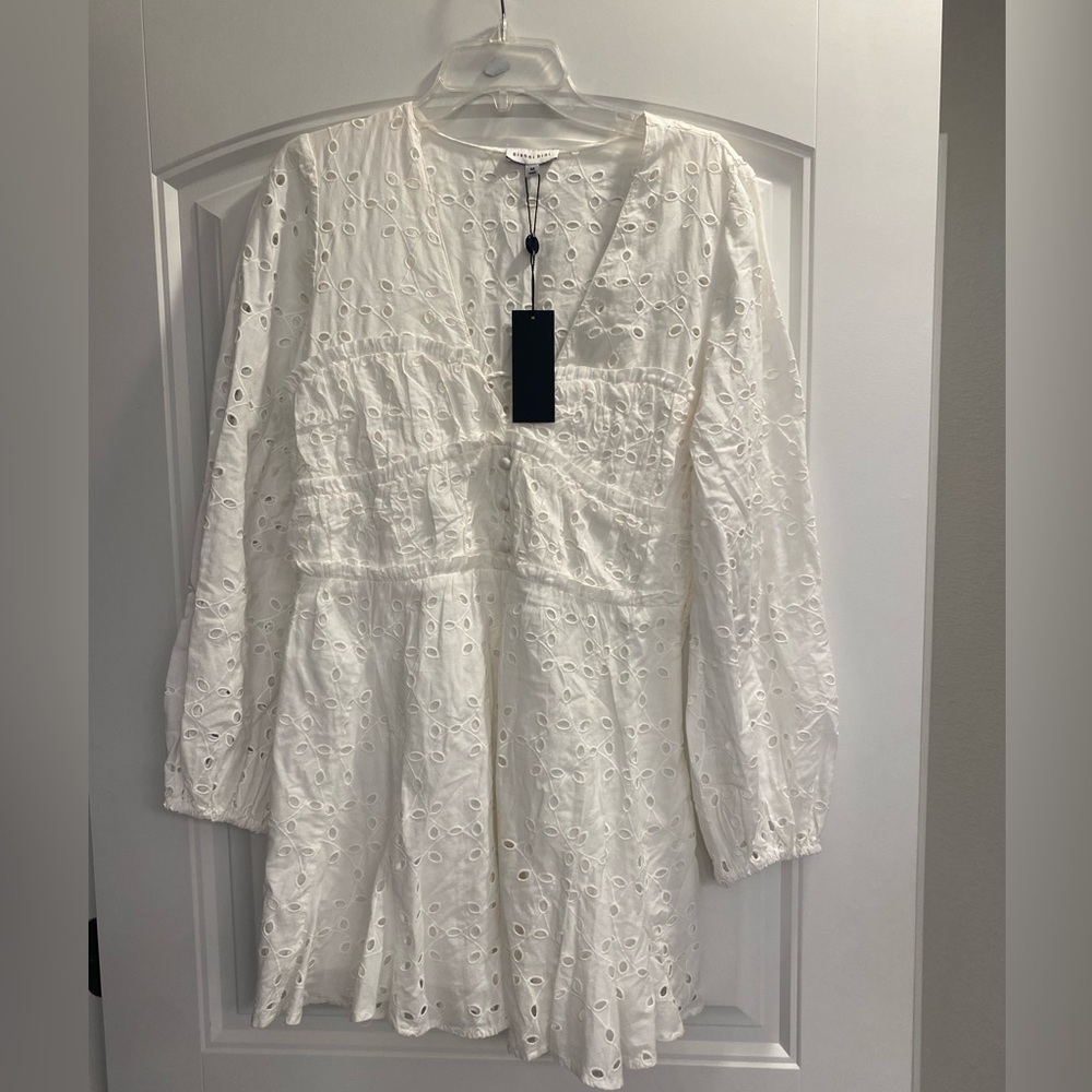NWT Gianni Bini Katrina EYELET WHITE DRESS Sz M